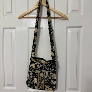 Vera Bradley Black and Gold Floral Crossbody Bag